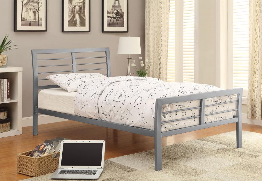 (image for) Cooper Metal Twin Open Frame Bed Silver