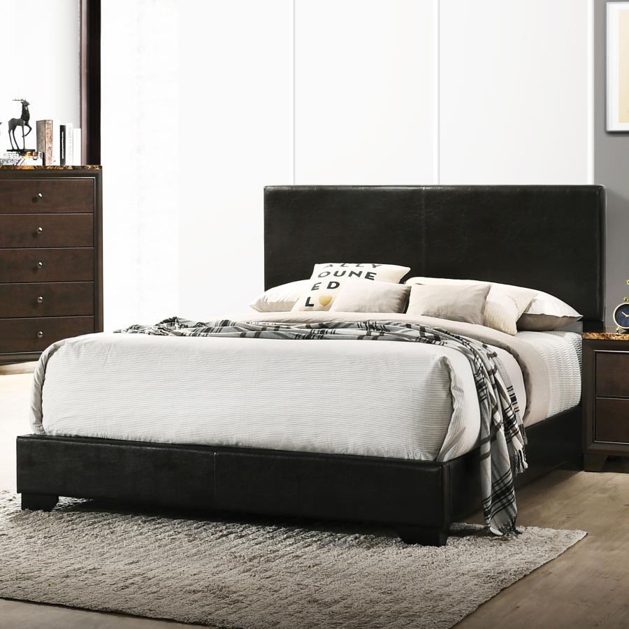 (image for) Conner Upholstered Queen Panel Bed Black