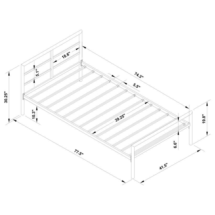 (image for) Fisher Metal Twin Open Frame Bed Gunmetal