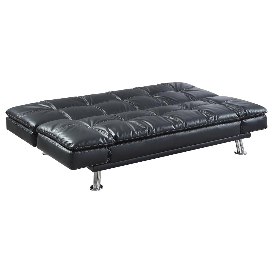 (image for) Dilleston Upholstered Tufted Convertible Sofa Bed Black