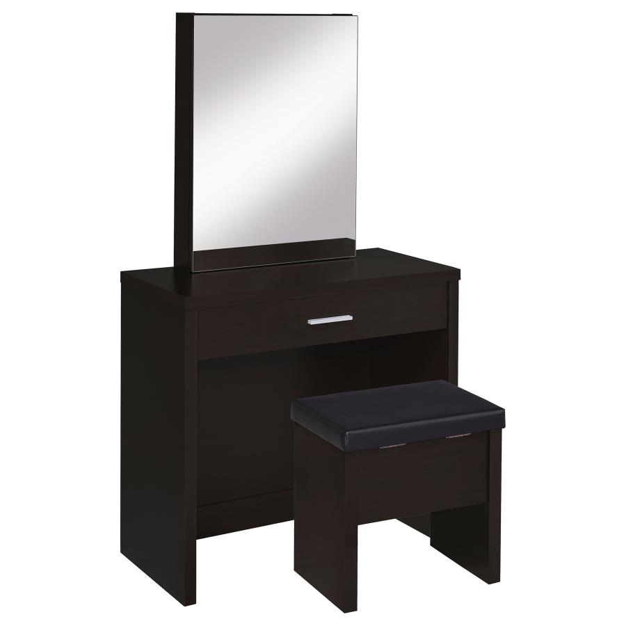 (image for) Harvey Vanity Set with Lift-Top Stool Cappuccino