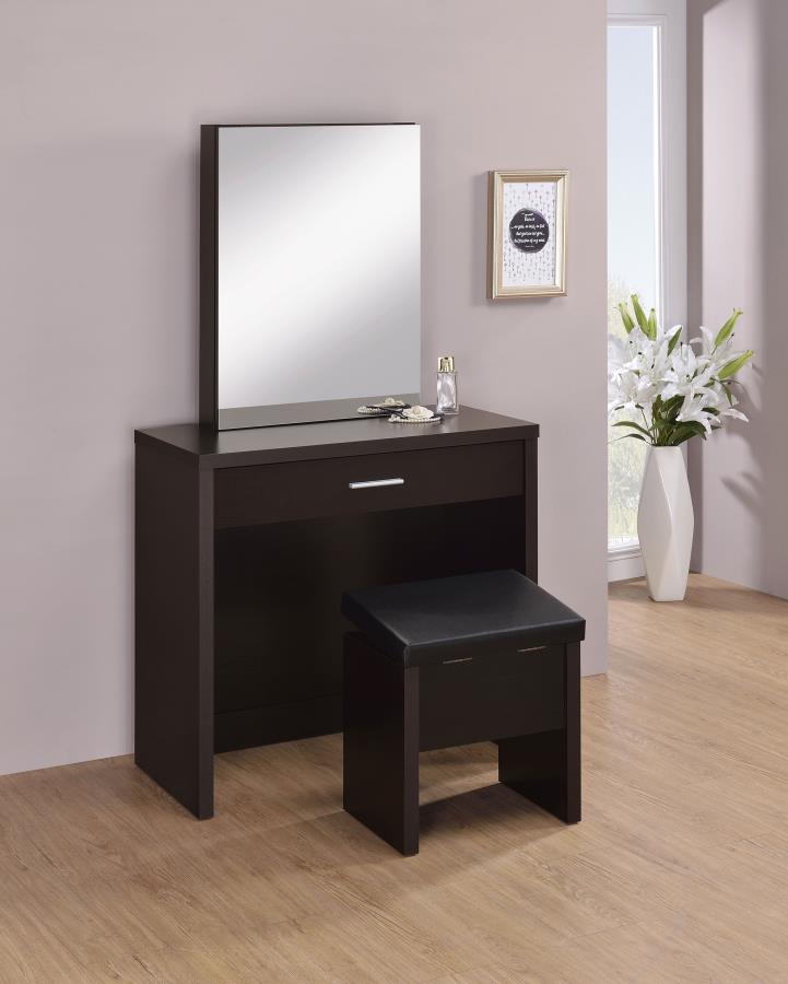 (image for) Harvey Vanity Set with Lift-Top Stool Cappuccino