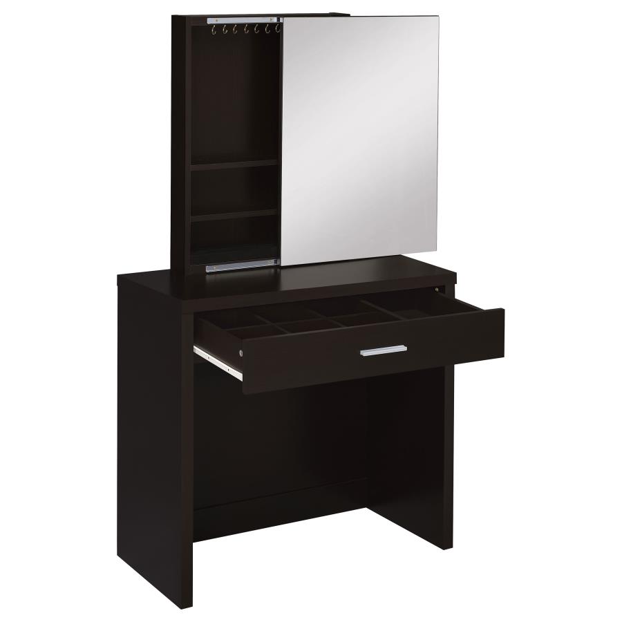 (image for) Harvey Vanity Set with Lift-Top Stool Cappuccino