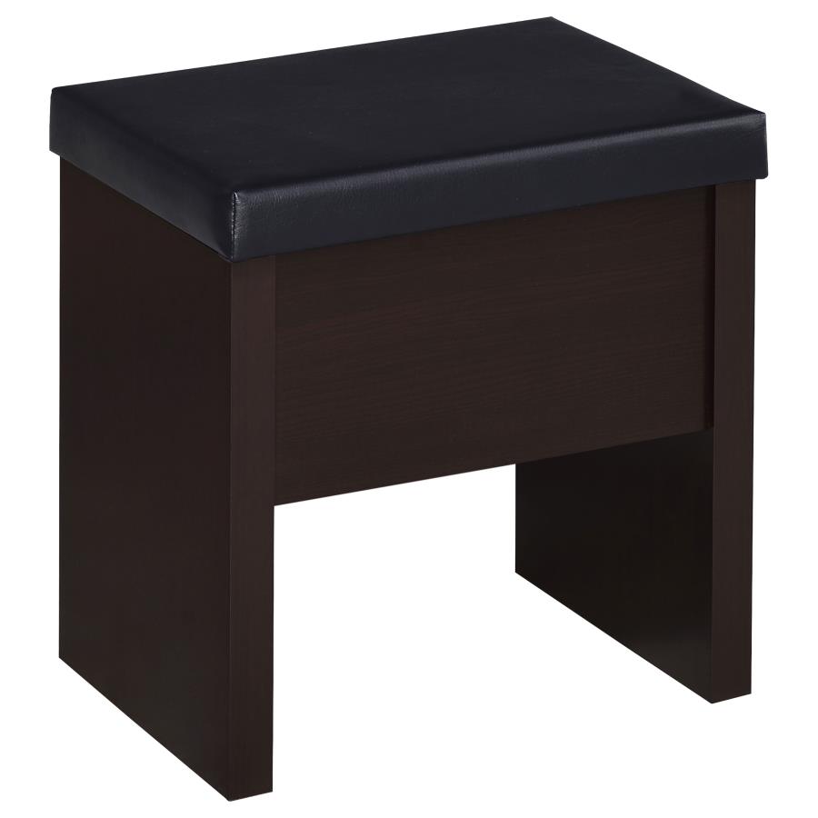 (image for) Harvey Vanity Set with Lift-Top Stool Cappuccino