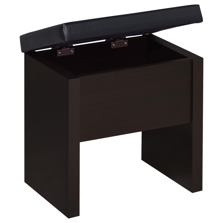 (image for) Harvey Vanity Set with Lift-Top Stool Cappuccino