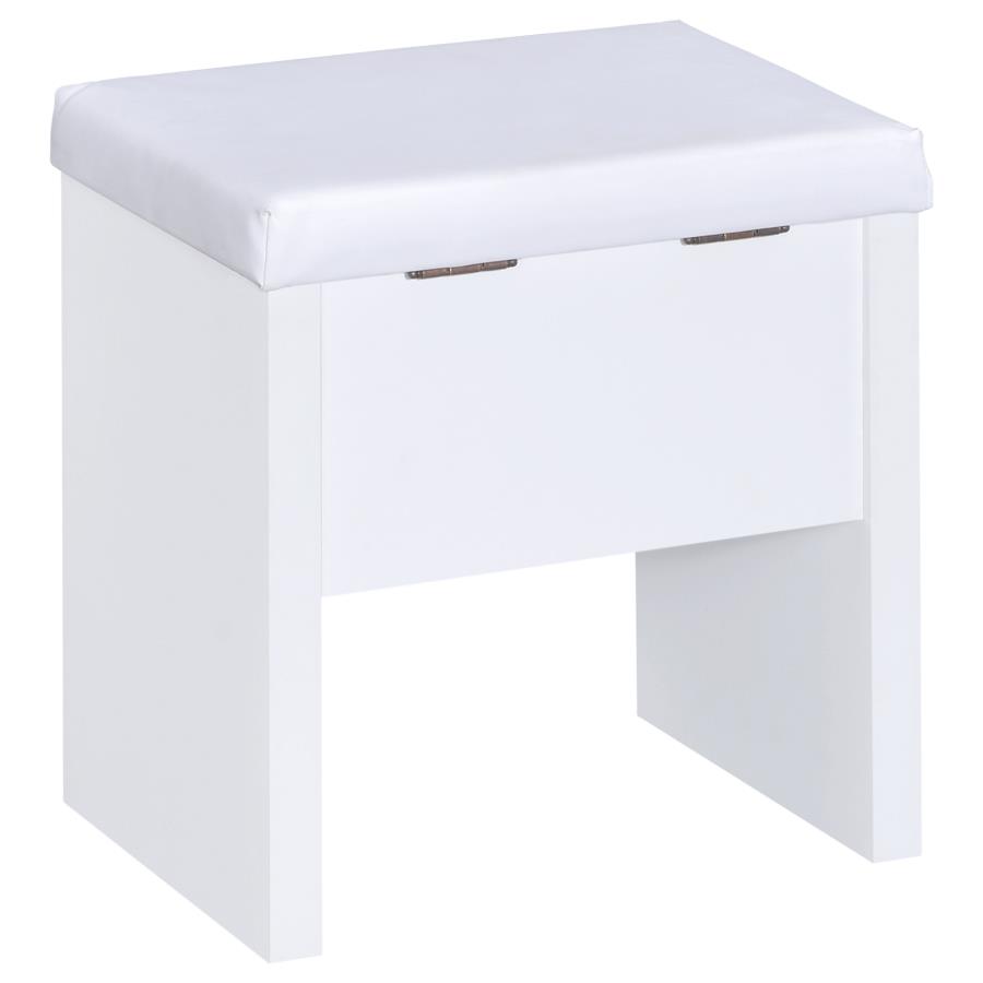 (image for) Harvey Vanity Set with Lift-Top Stool White