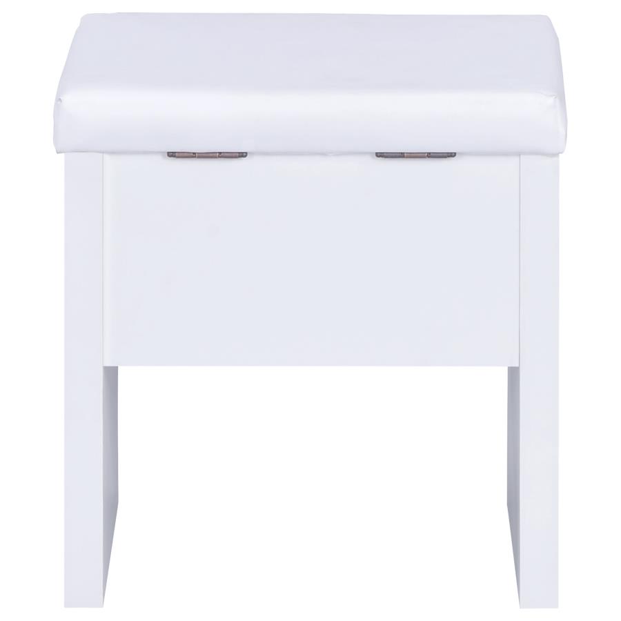 (image for) Harvey Vanity Set with Lift-Top Stool White