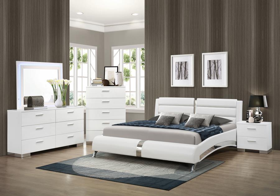 (image for) Jeremaine 5-piece Eastern King Bedroom Set White - Click Image to Close