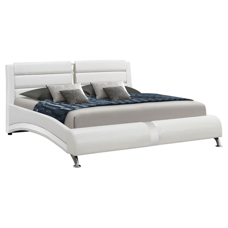 (image for) Jeremaine Upholstered Eastern King Sleigh Bed White