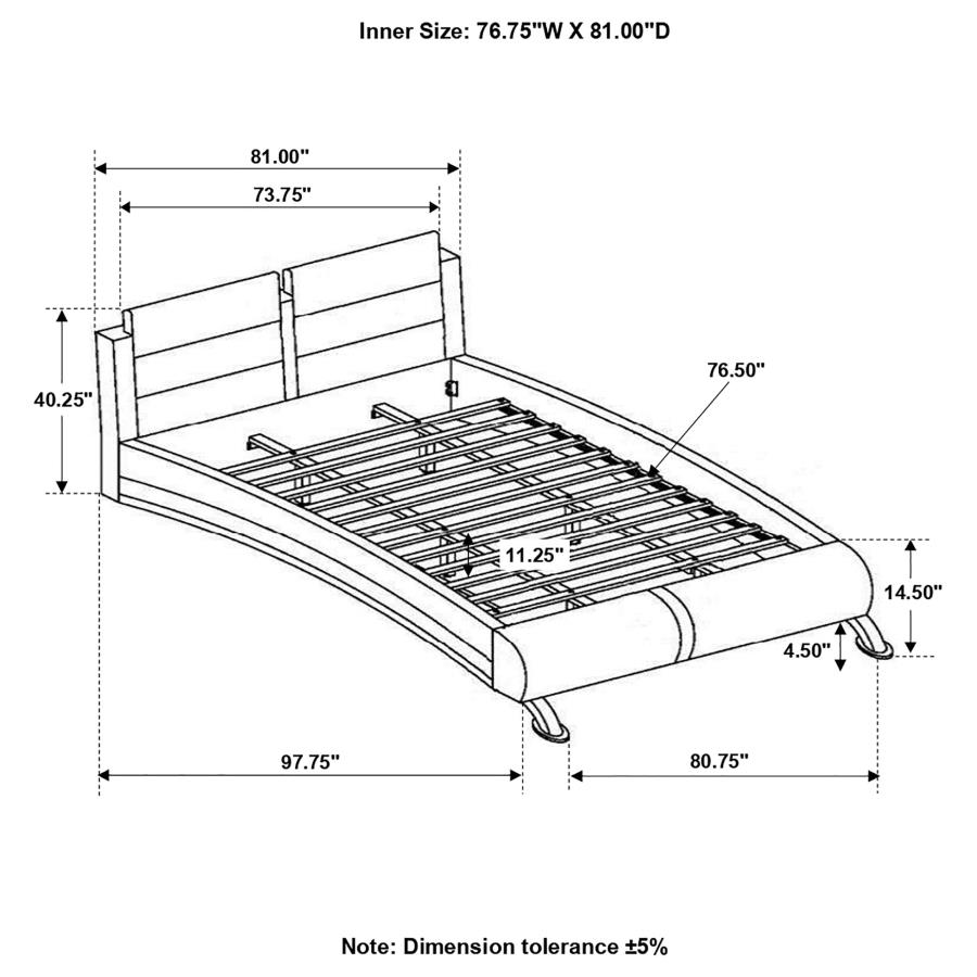 (image for) Jeremaine Upholstered Eastern King Sleigh Bed White