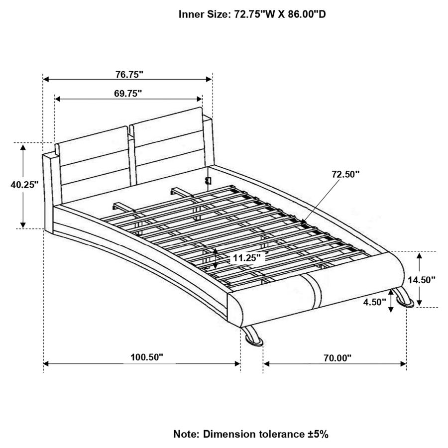 (image for) Jeremaine Upholstered California King Sleigh Bed White