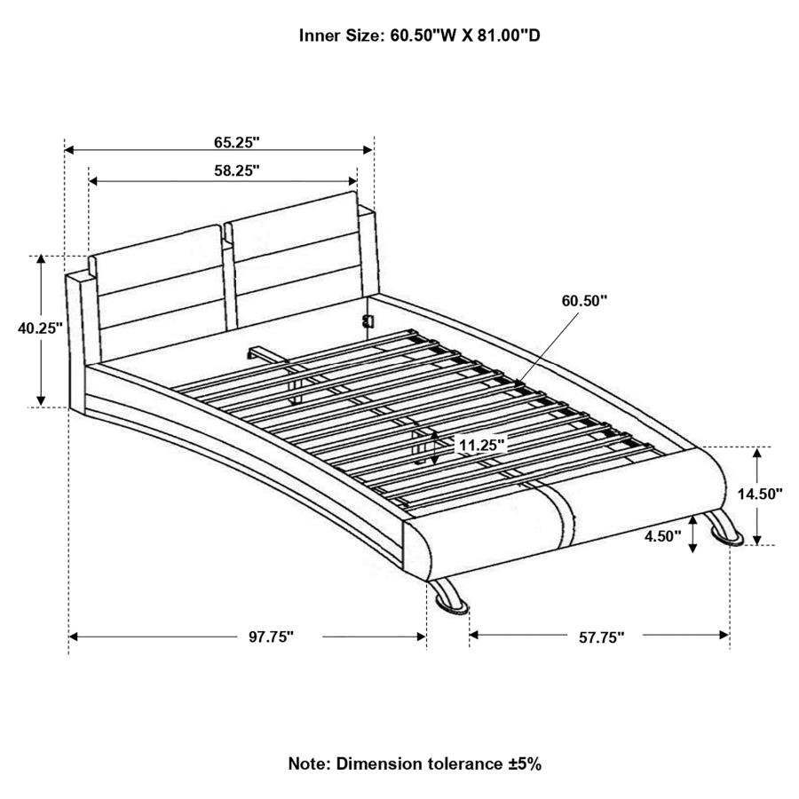 (image for) Jeremaine Upholstered Queen Sleigh Bed White