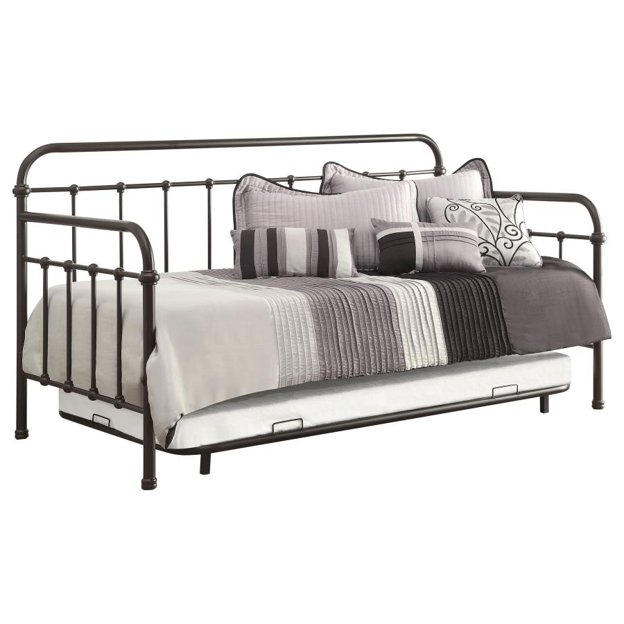 (image for) Livingston Metal Twin Daybed with Trundle Dark Bronze