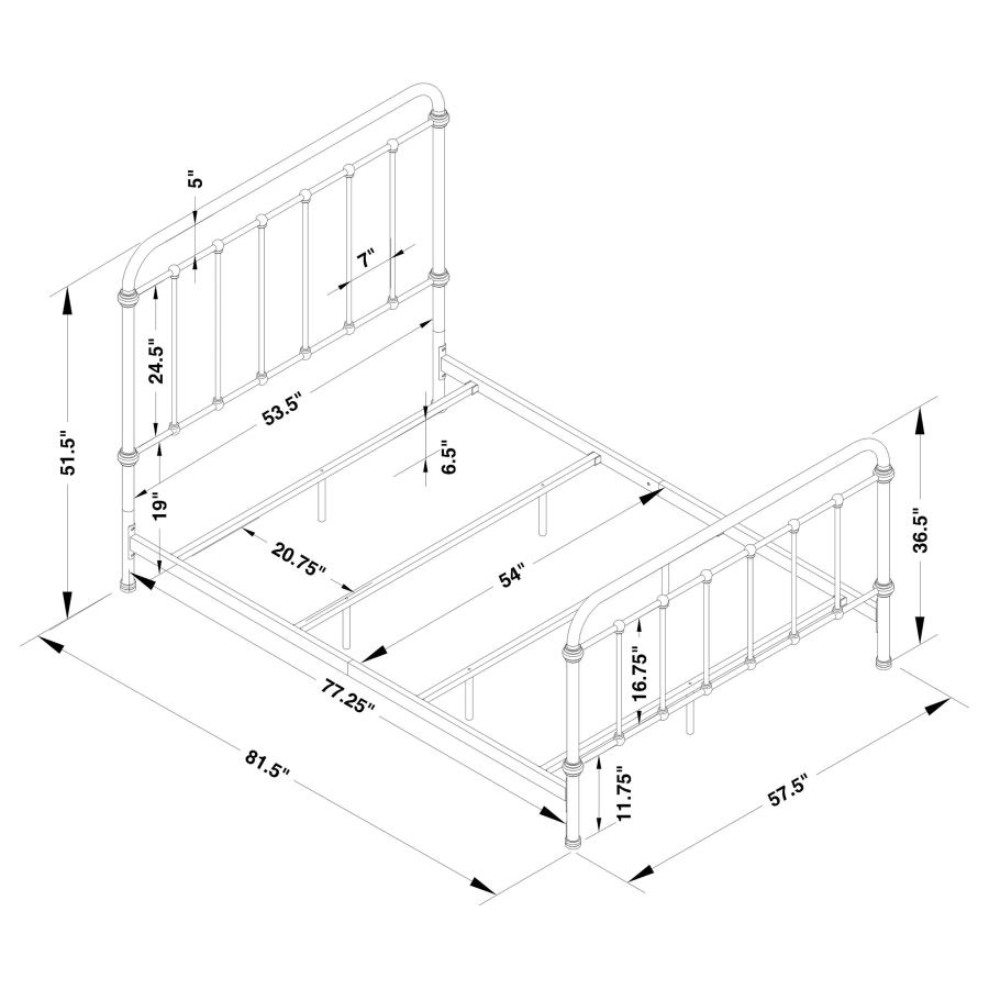 (image for) Livingston Metal Full Open Frame Bed Dark Bronze