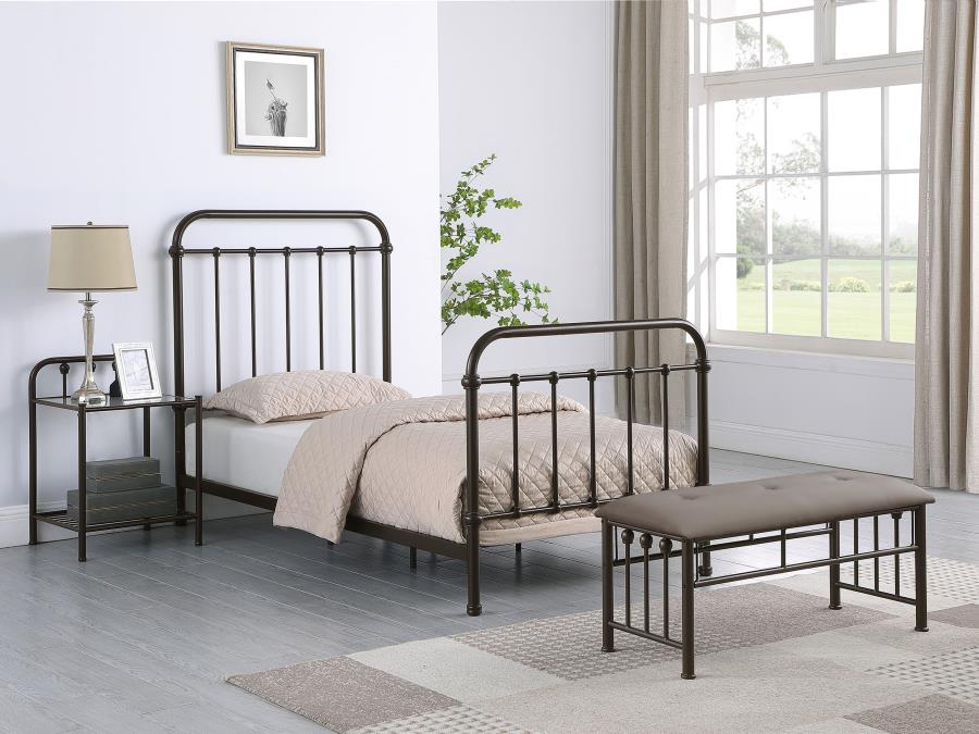 (image for) Livingston Metal Full Open Frame Bed Dark Bronze