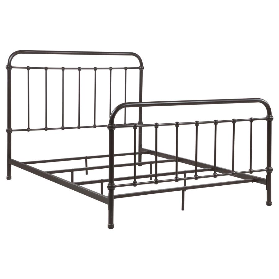 (image for) Livingston Metal Eastern King Open Frame Bed Dark Bronze - Click Image to Close