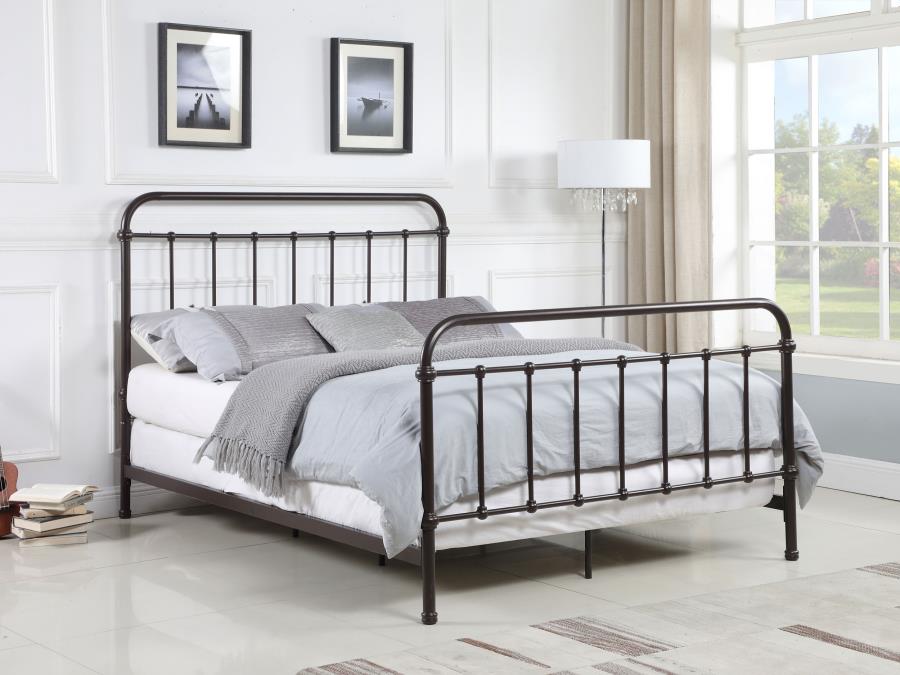 (image for) Livingston Metal Eastern King Open Frame Bed Dark Bronze