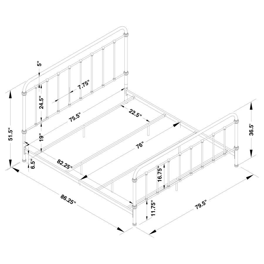 (image for) Livingston Metal Eastern King Open Frame Bed Dark Bronze