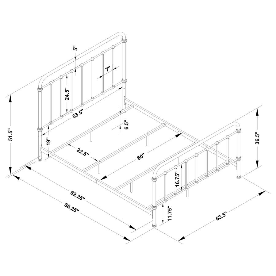 (image for) Livingston Metal Queen Open Frame Bed Dark Bronze