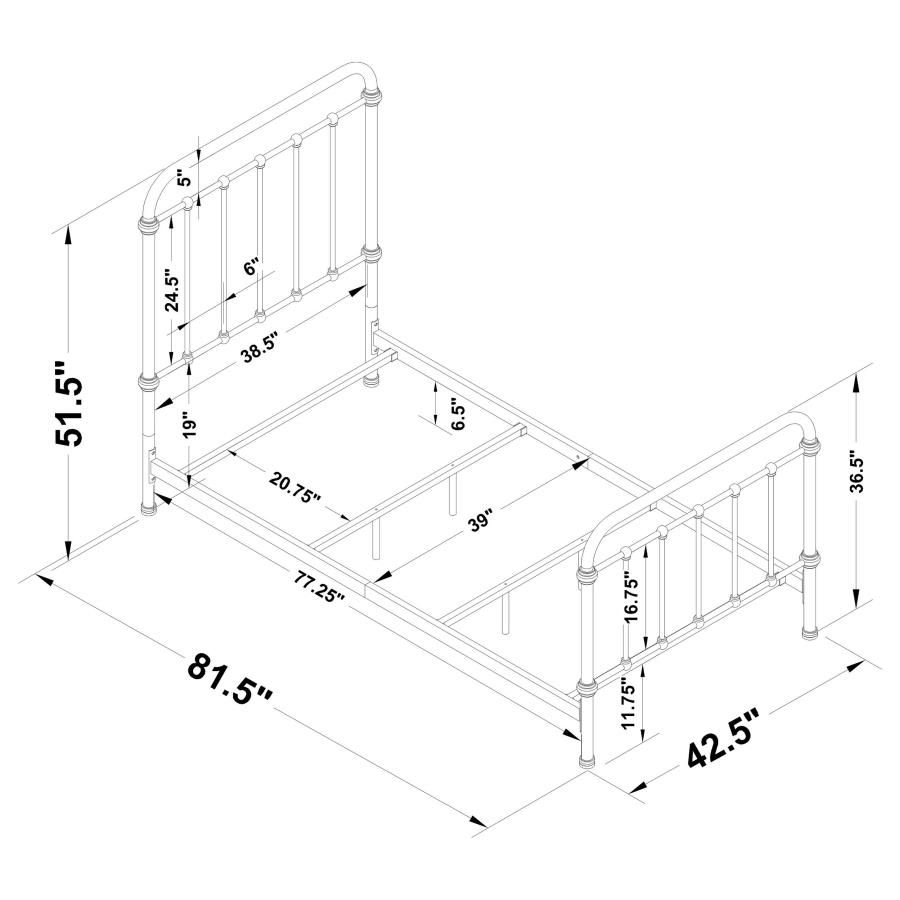 (image for) Livingston Metal Twin Open Frame Bed Dark Bronze