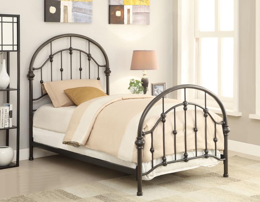 (image for) Rowan Metal Twin Open Frame Bed Dark Bronze