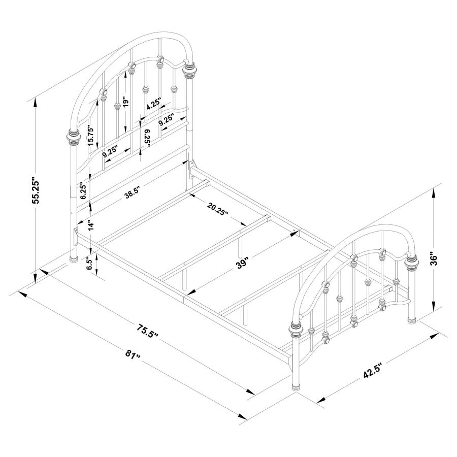 (image for) Rowan Metal Twin Open Frame Bed Dark Bronze