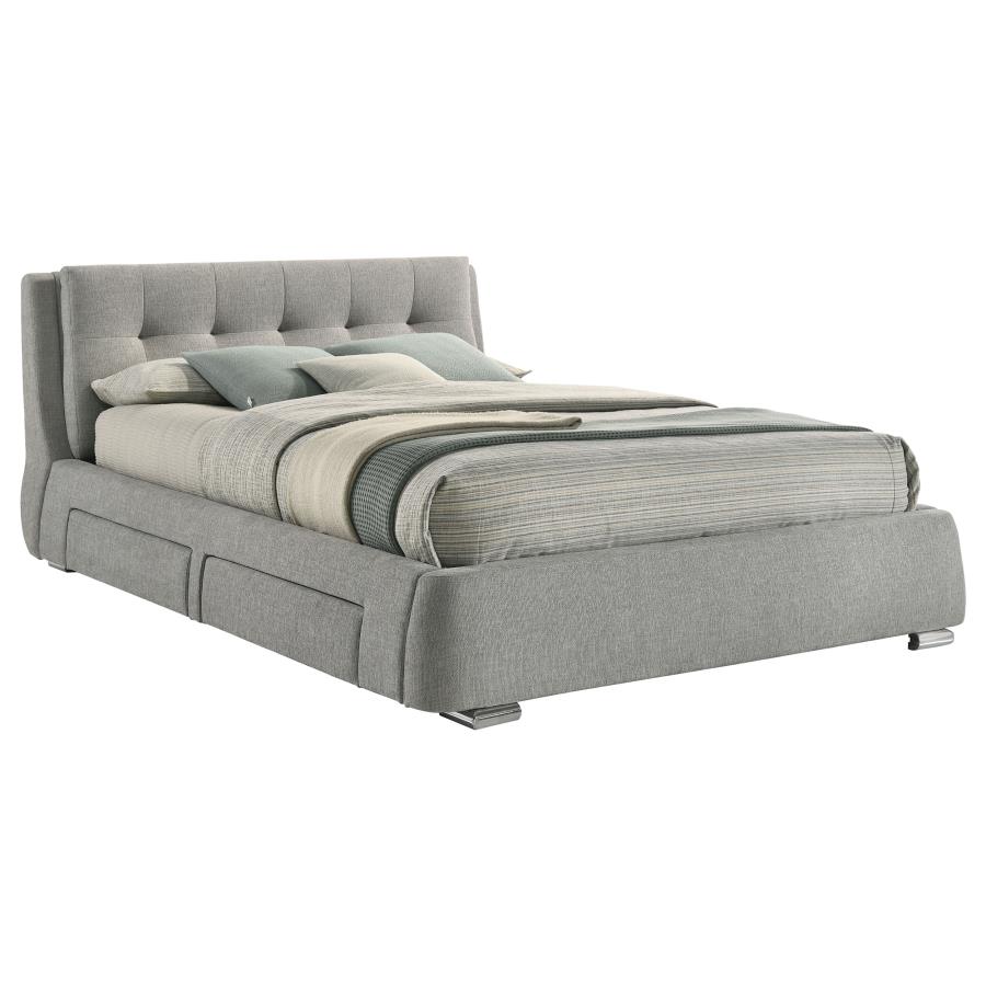 (image for) Fenbrook Upholstered Eastern King Storage Panel Bed Grey