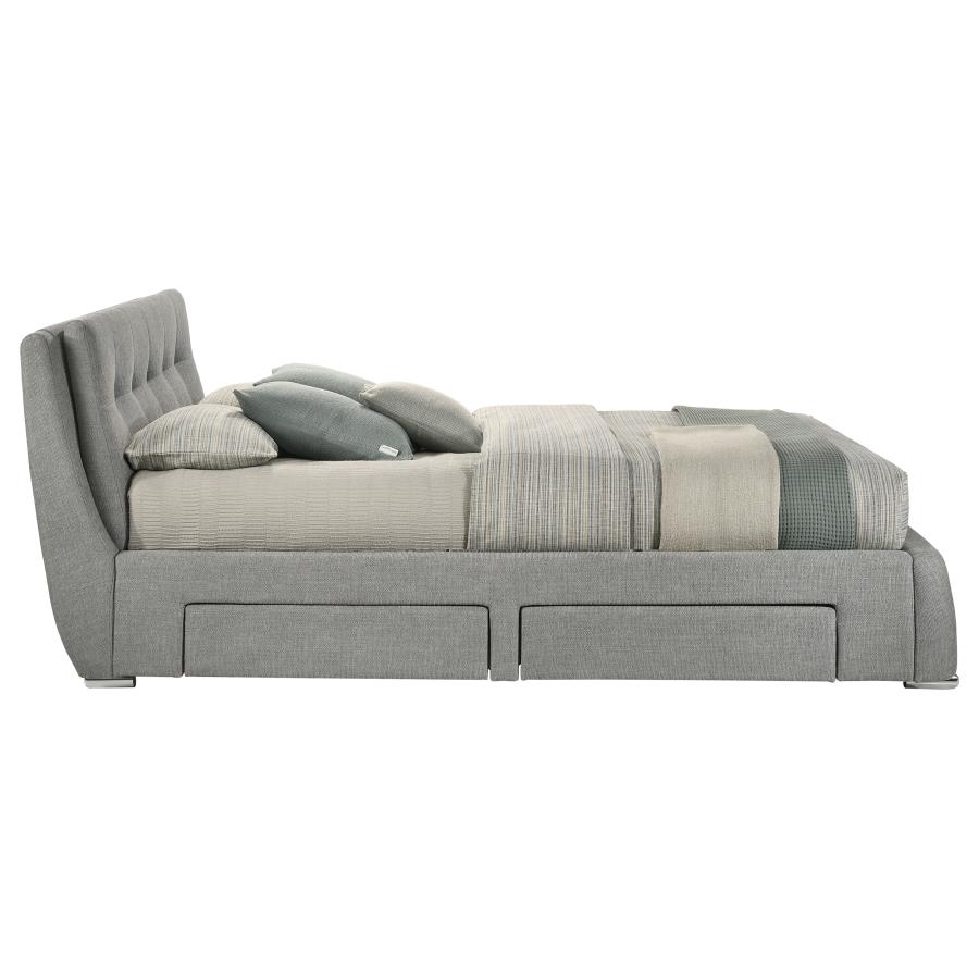 (image for) Fenbrook Upholstered Eastern King Storage Panel Bed Grey