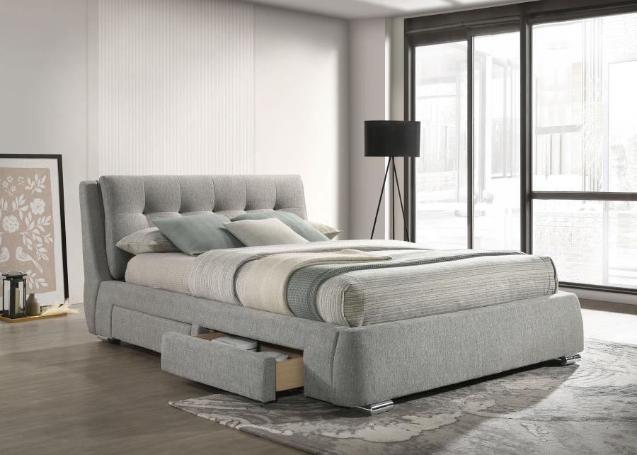 (image for) Fenbrook Upholstered Queen Storage Panel Bed Grey