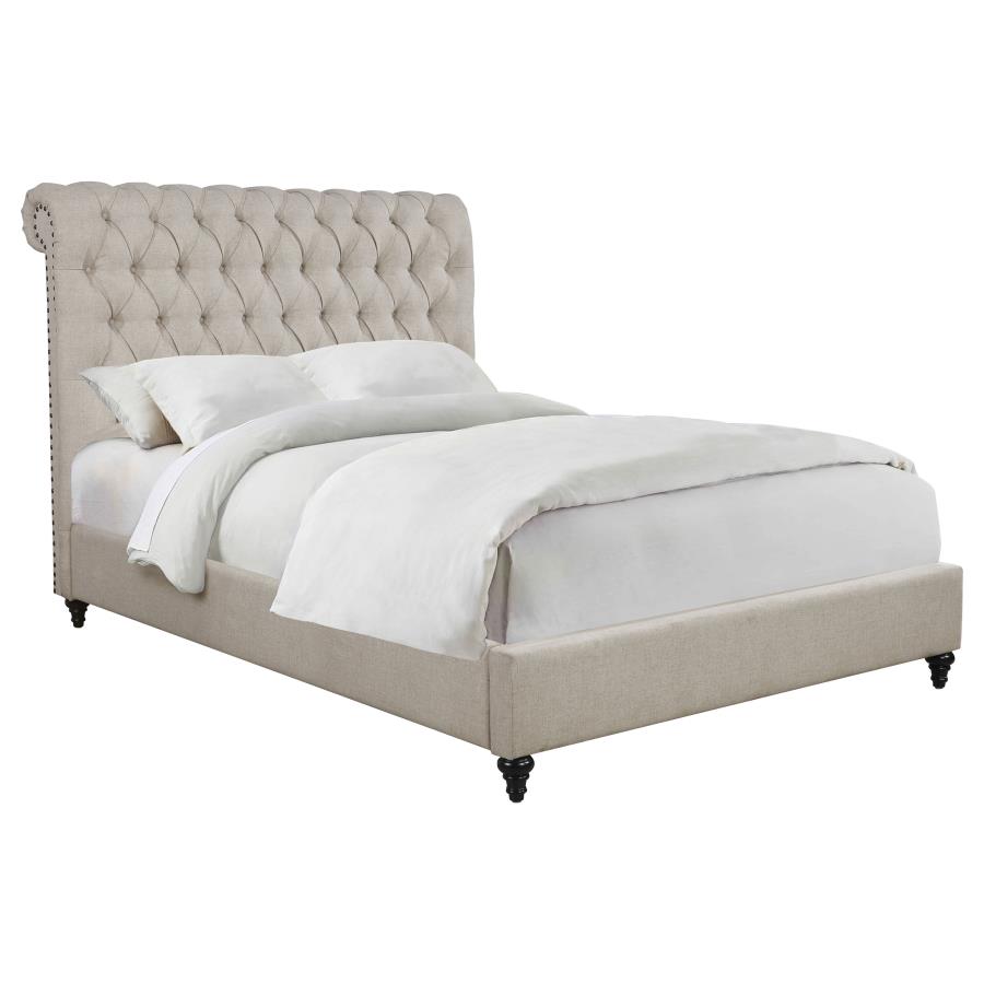 (image for) Devon Upholstered Eastern King Panel Bed Beige