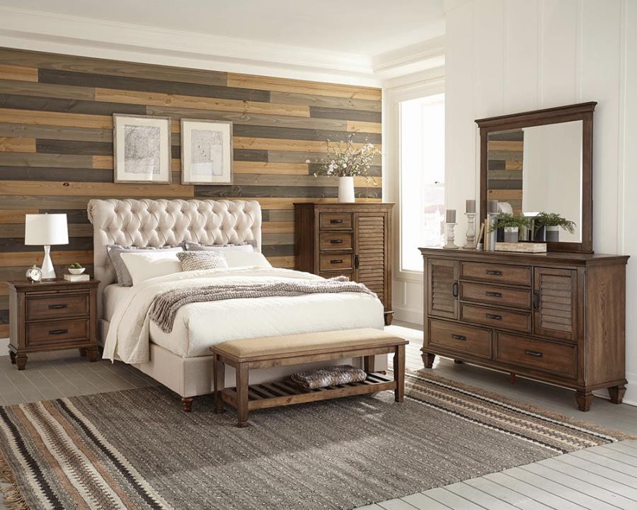 (image for) Devon 4-piece Queen Bedroom Set Burnished Oak