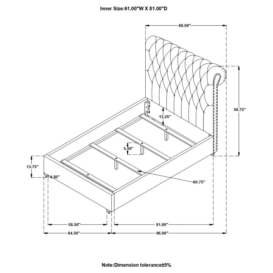 (image for) Devon Upholstered Queen Panel Bed Beige