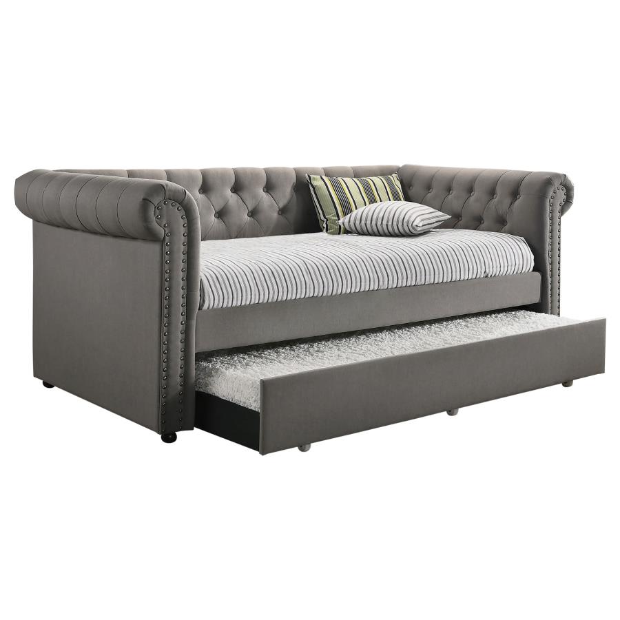 (image for) Kepner Upholstered Twin Daybed with Trundle Grey