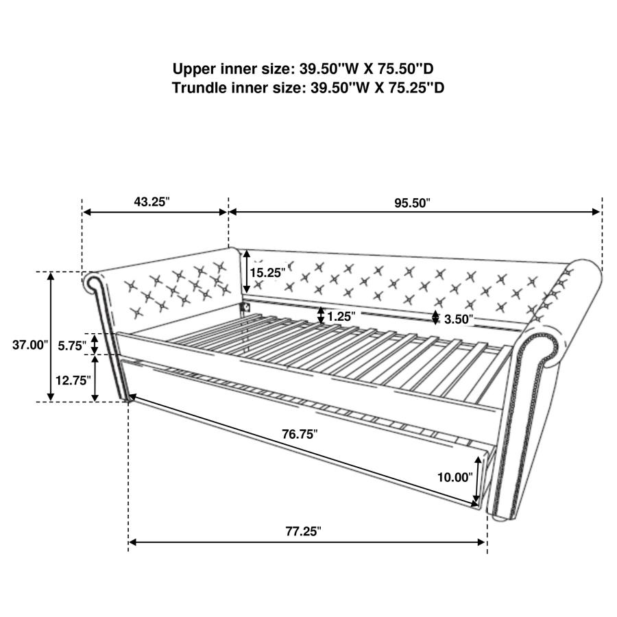 (image for) Kepner Upholstered Twin Daybed with Trundle Grey