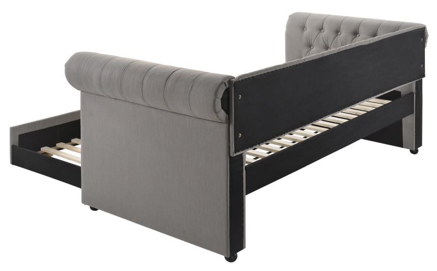 (image for) Kepner Upholstered Twin Daybed with Trundle Grey