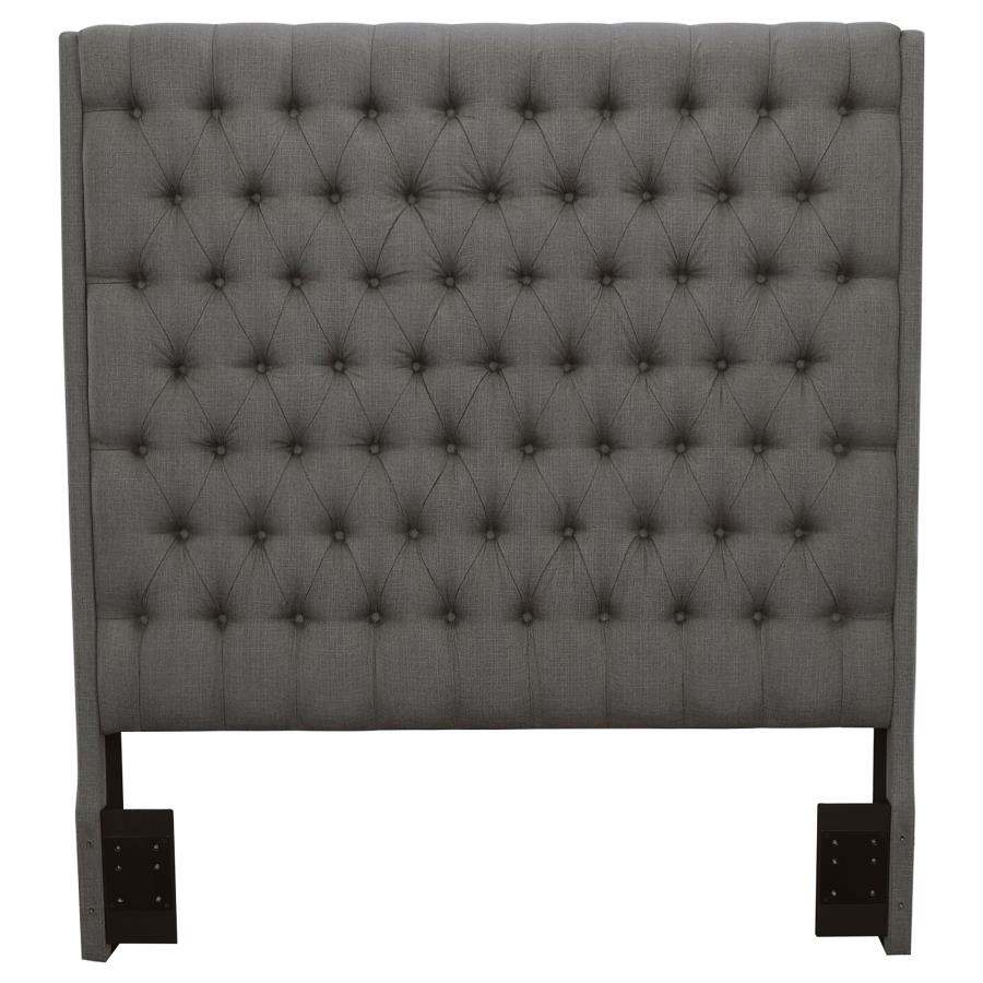 (image for) Camille Upholstered Eastern King Panel Headboard Grey