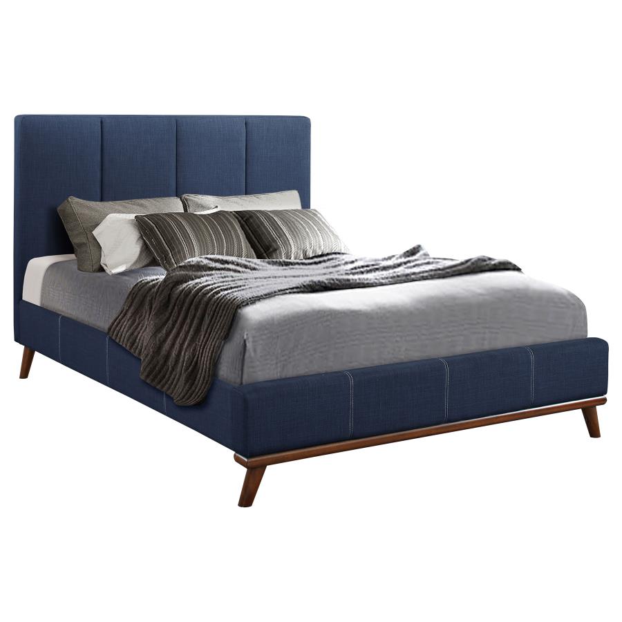 (image for) Charity Upholstered Queen Panel Bed Blue