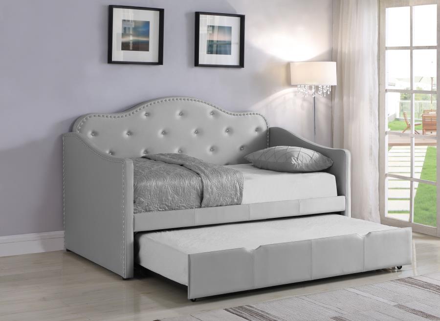 (image for) Elmore Upholstered Twin Daybed with Trundle Light Grey