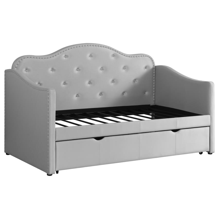 (image for) Elmore Upholstered Twin Daybed with Trundle Light Grey