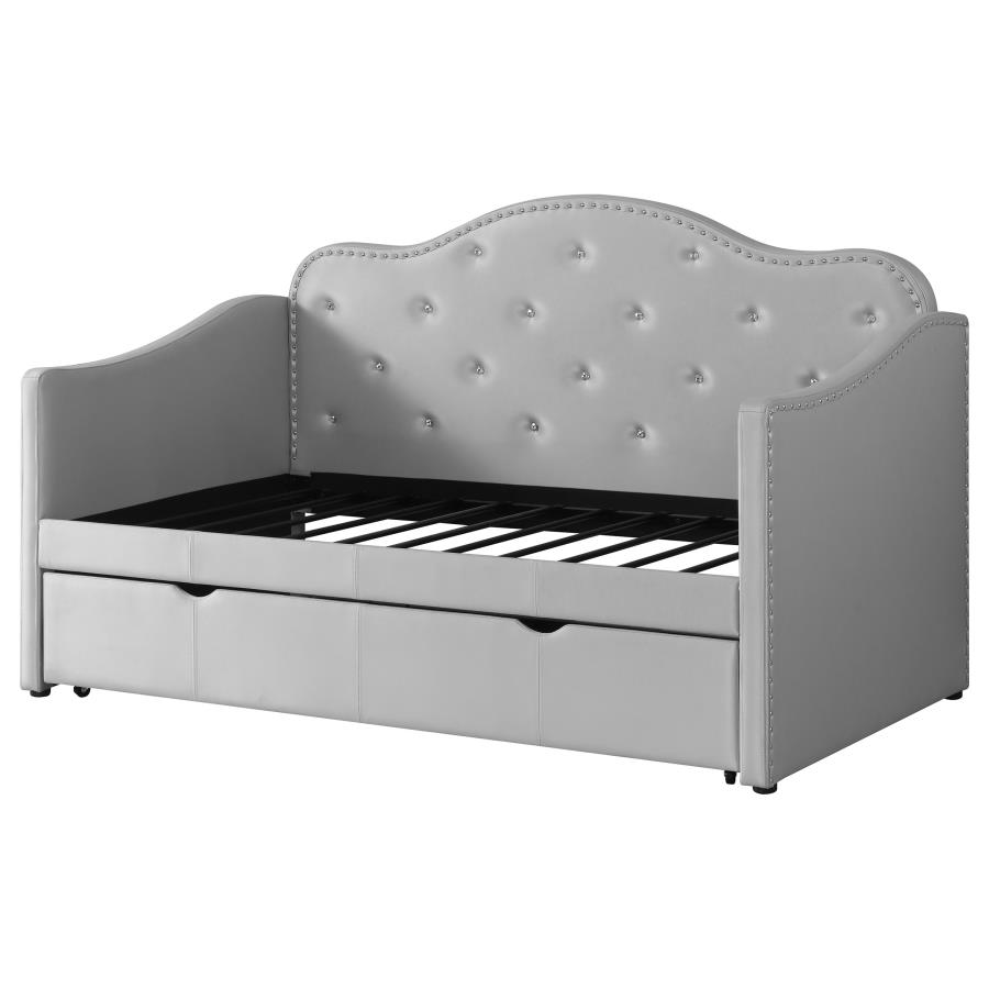 (image for) Elmore Upholstered Twin Daybed with Trundle Light Grey