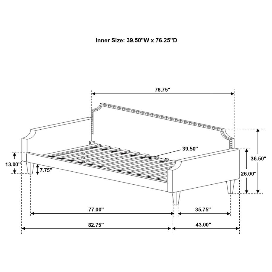 (image for) Livia Upholstered Twin Daybed Taupe