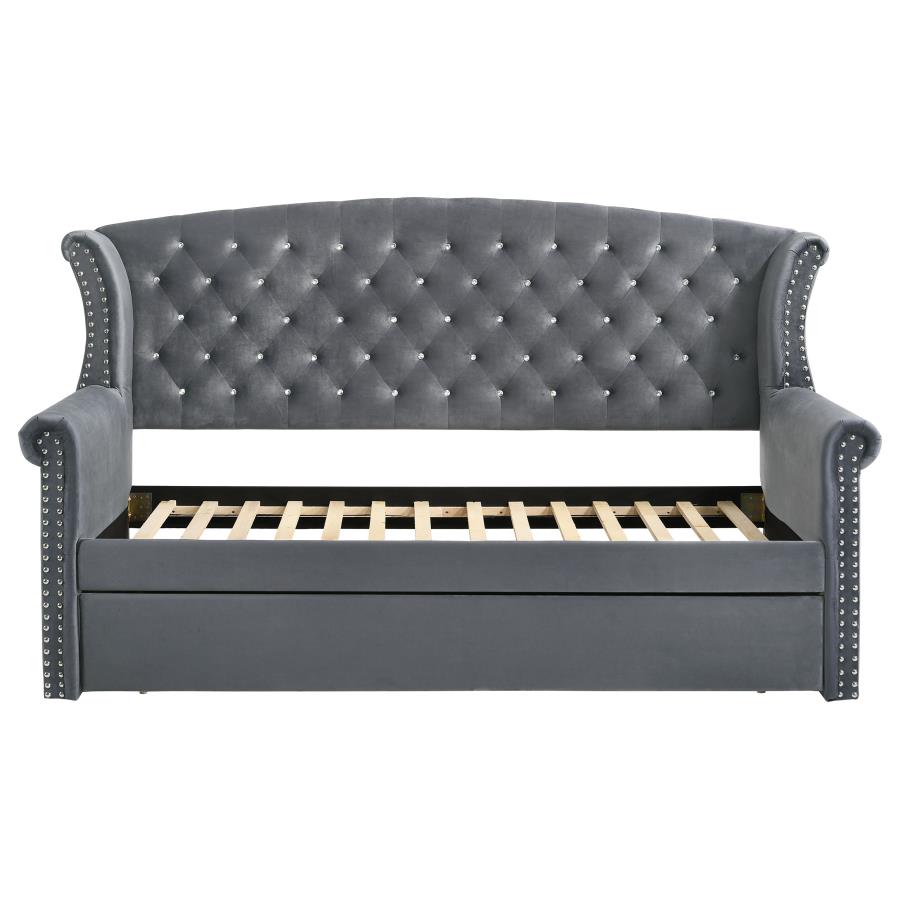 (image for) Scarlett Upholstered Twin Daybed with Trundle Grey