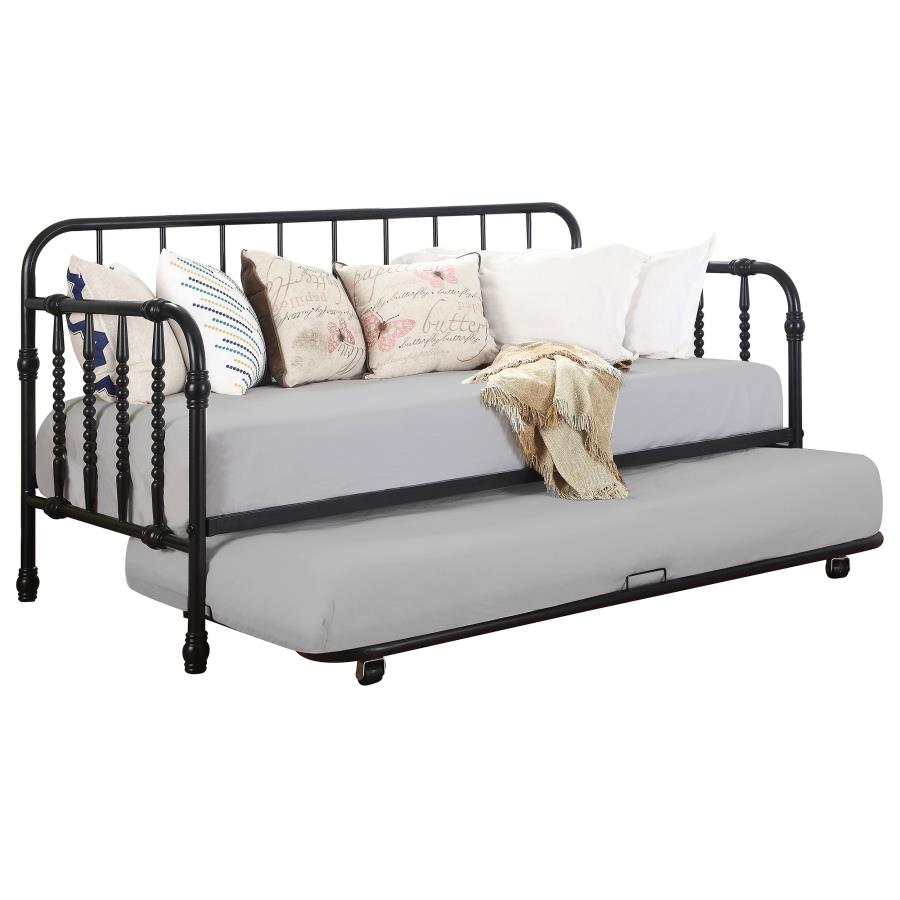 (image for) Marina Metal Twin Daybed with Trundle Black