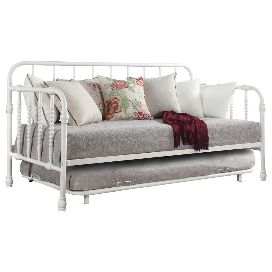 (image for) Marina Metal Twin Daybed with Trundle White