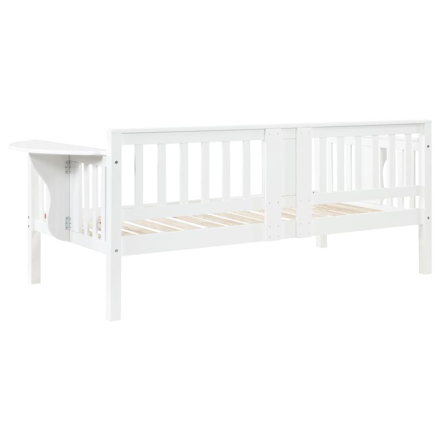 (image for) Bethany Wood Twin Daybed with Drop-down Tables White