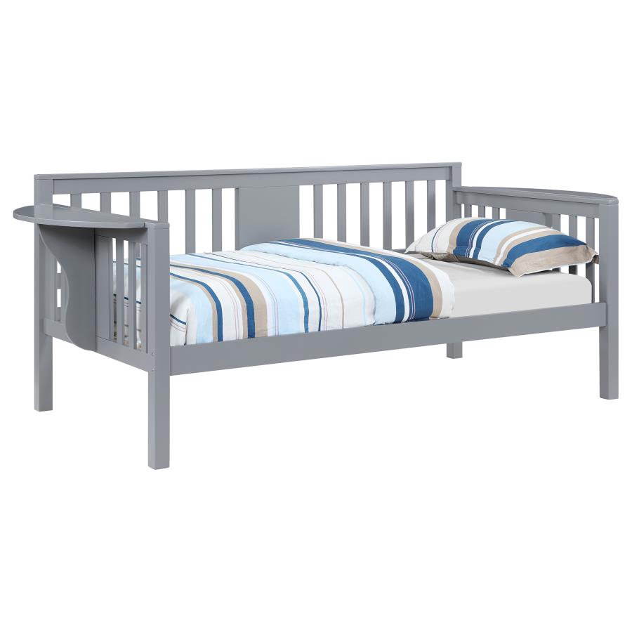 (image for) Bethany Wood Twin Daybed with Drop-down Tables Grey