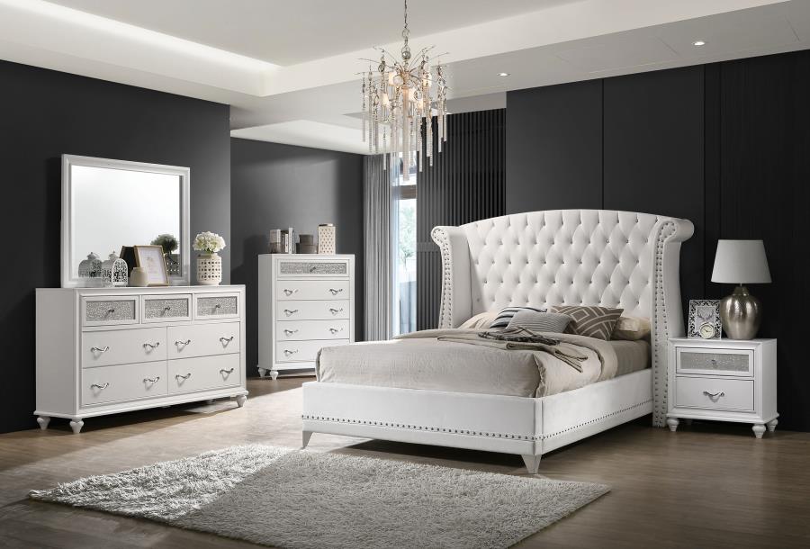 (image for) Barzini 5-piece Queen Bedroom Set White - Click Image to Close