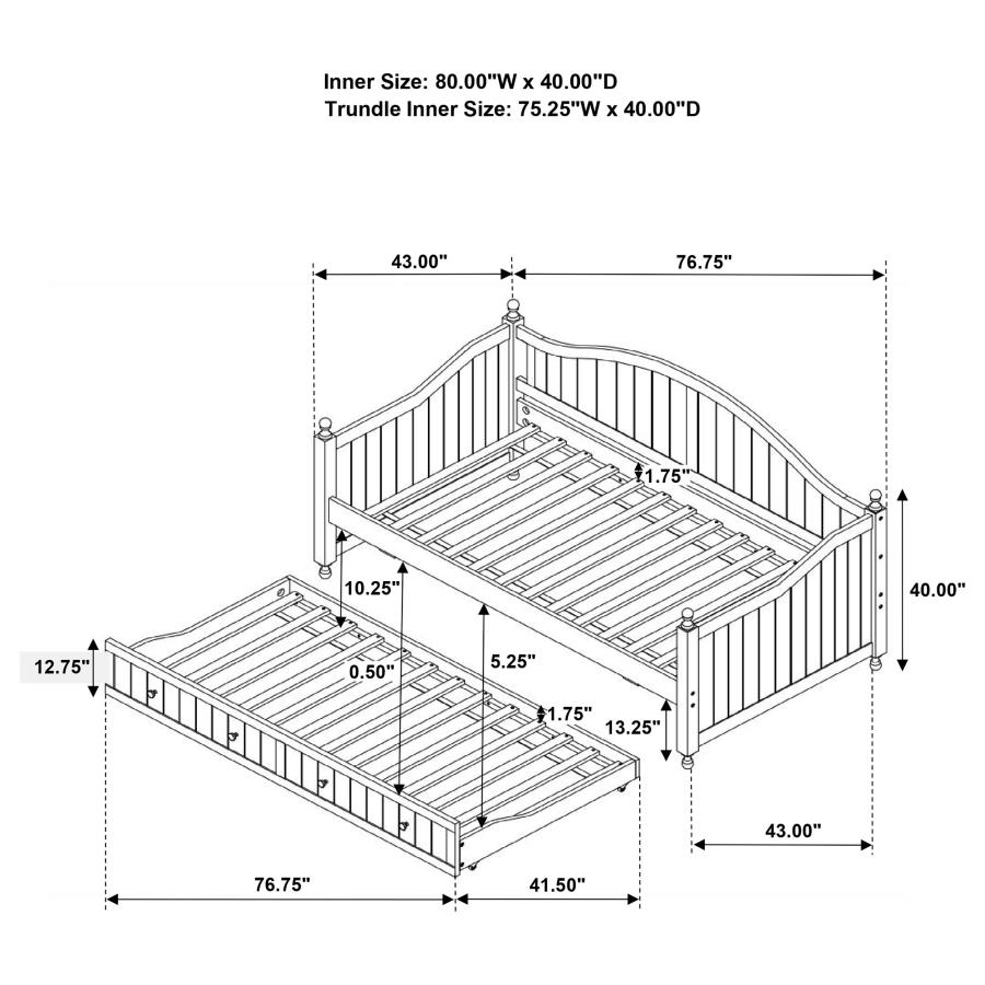 (image for) Julie Ann Wood Twin Daybed with Trundle Warm Grey