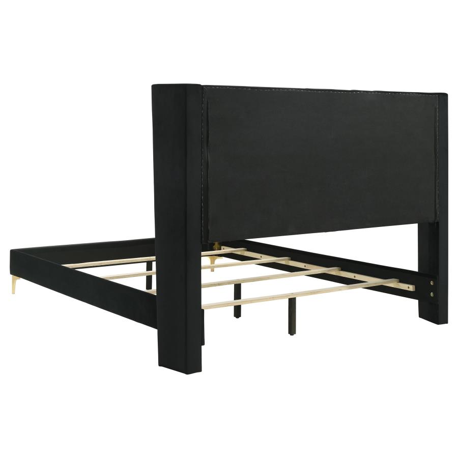 (image for) Kendall Upholstered Queen Panel Bed Black