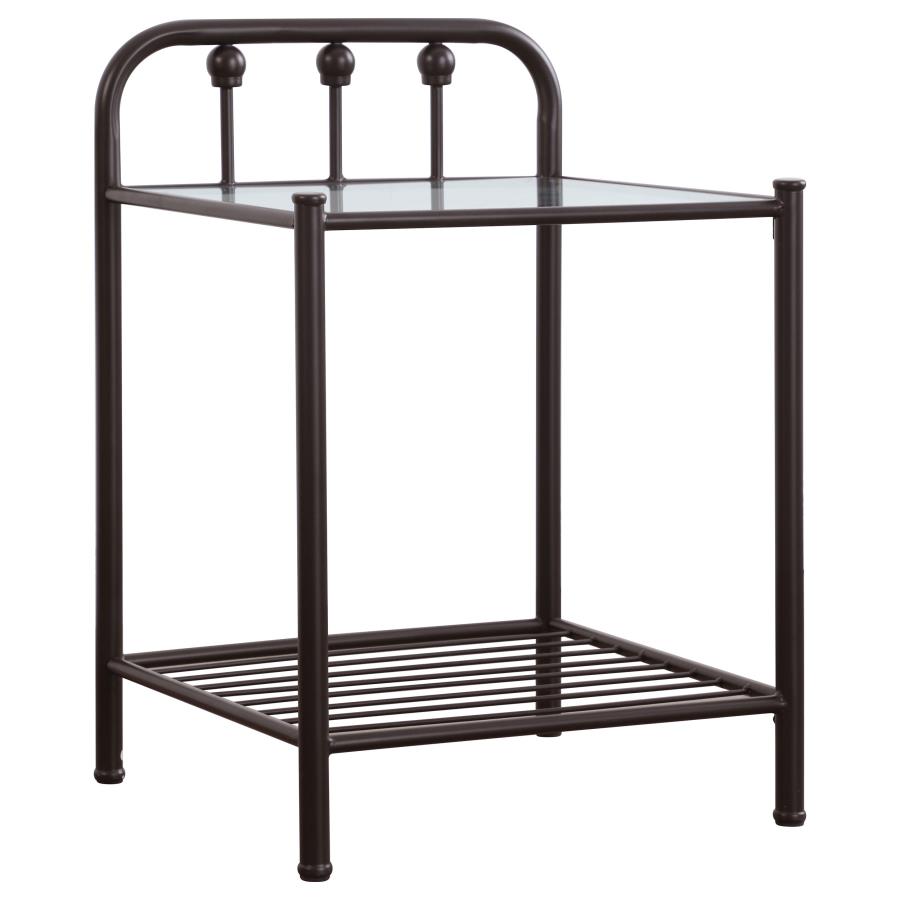 (image for) Livingston Metal 1-shelf Nightstand Dark Bronze